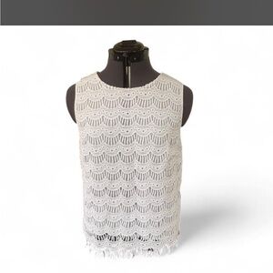 Lilly Pulitzer White Lace Sleeveless Blouse